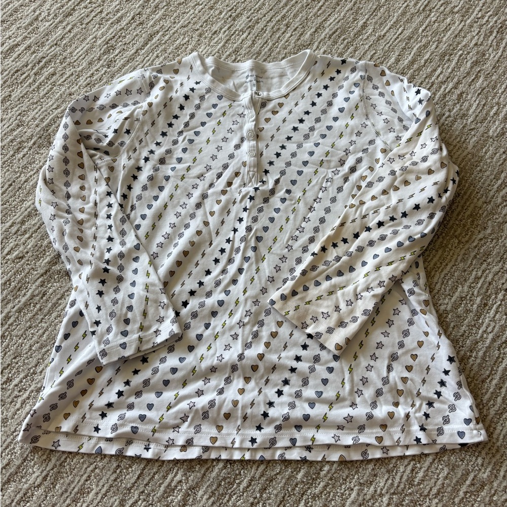 Roller Rabbit/Peloton Cream Long Sleeve Buttoned Blouse